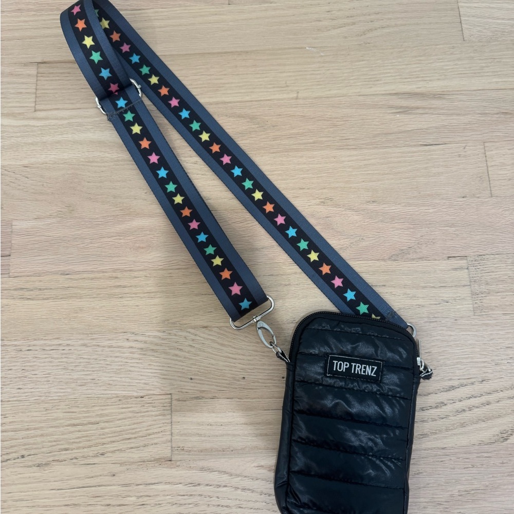 Top Trenz Cross Body Puffer Cell Phone Bag Holder